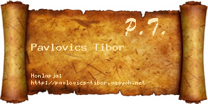 Pavlovics Tibor névjegykártya